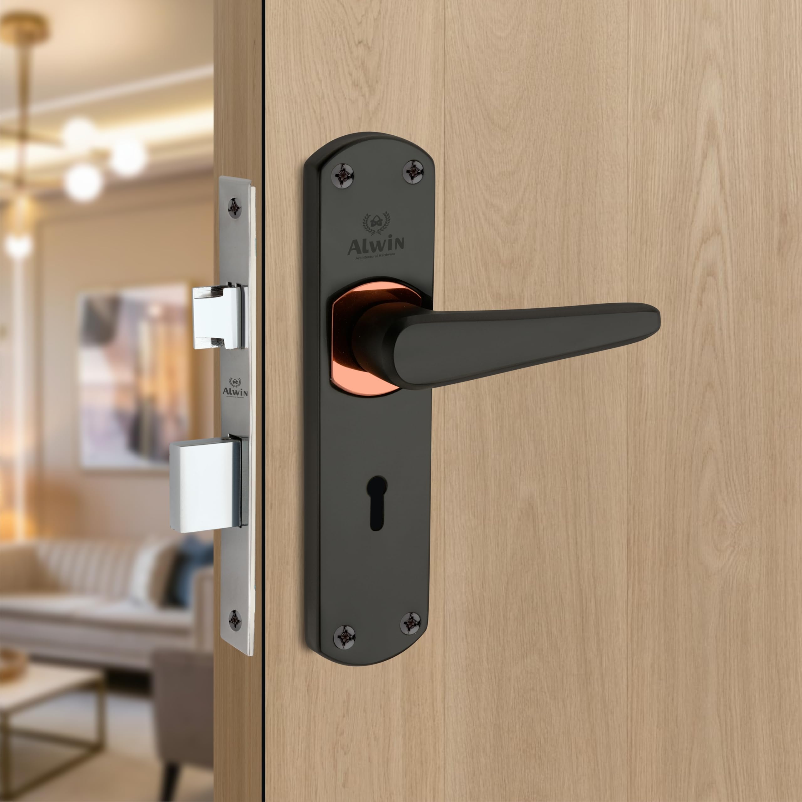 Alwin Tilak Plus, 8 Inch Mortise Lockset, 6 Lever Double Turn Lock